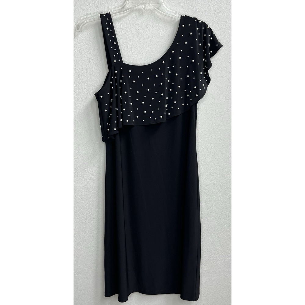 NWT Women's S. Levine Dress Size M Black Dress Embellished Stretchy USA COCKTAIL